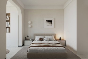 87平奶油风卧室