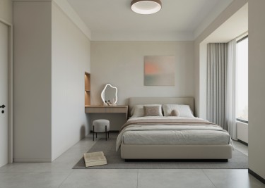 87平奶油风卧室