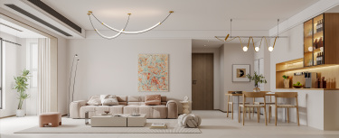 115平现代极简客厅