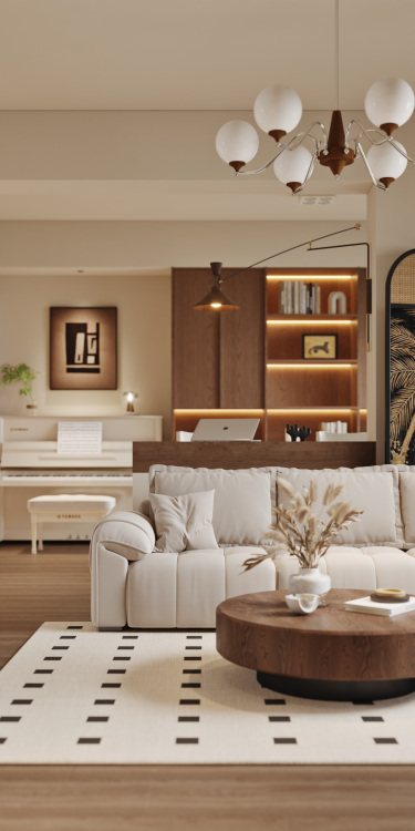 141平美拉德复古风客厅