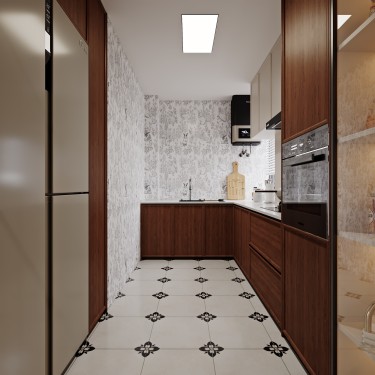 120平美拉德复古风厨房