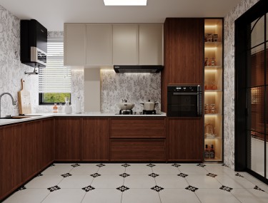 120平美拉德复古风厨房