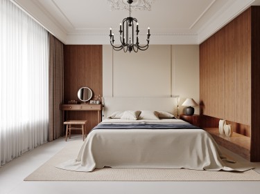 120平美拉德复古风卧室