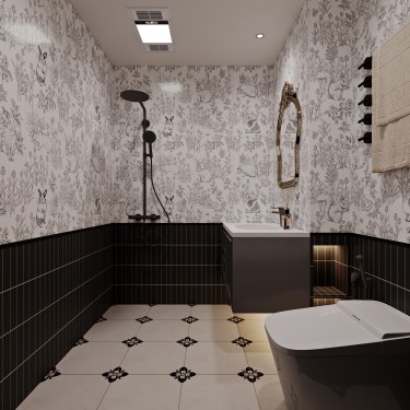 120平美拉德复古风卫生间