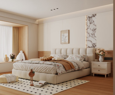 98平奶油风卧室