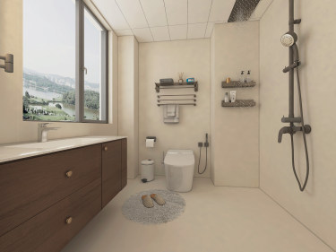 180平奶油风卫生间