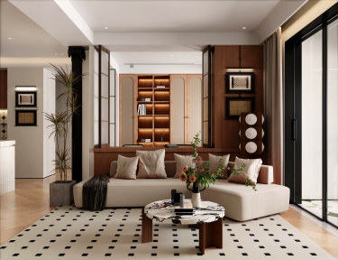 120平奶油风客厅