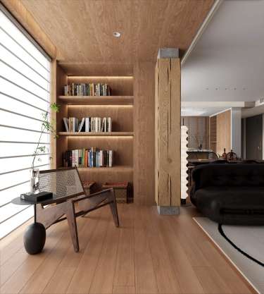 122平原木风书房