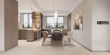 160平现代极简客厅