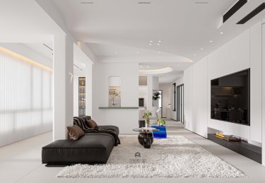 140平现代极简客厅