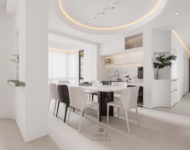 140平现代极简餐厅
