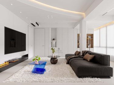 140平现代极简客厅