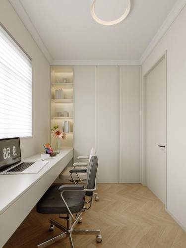 100平奶油风书房