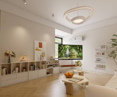 100平奶油风客厅