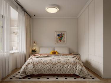 100平奶油风卧室