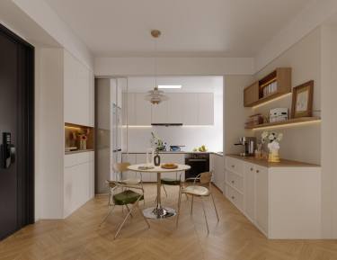 100平奶油风餐厅