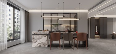 260平现代极简客厅