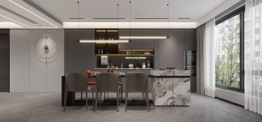 260平现代极简客厅