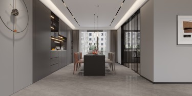 260平现代极简客厅