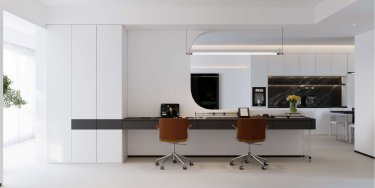 148平现代极简书房