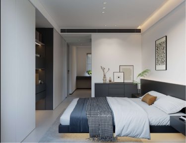 148平现代极简卧室