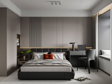 127平现代极简卧室