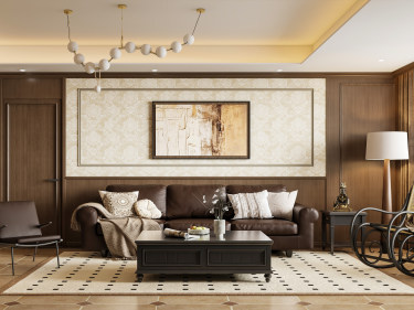 150平美拉德复古风客厅