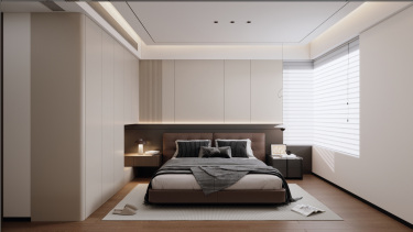 125平现代极简卧室