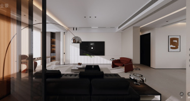 125平现代极简客厅