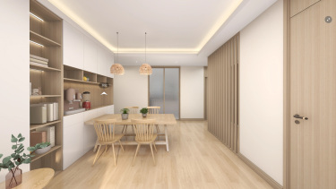 110平湖畔云上现代原木风格