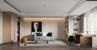 400平现代轻奢书房