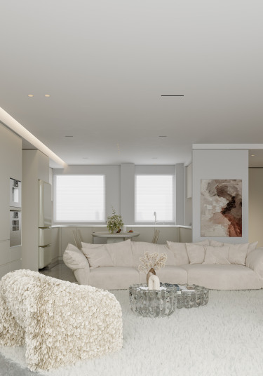 135平现代极简客厅