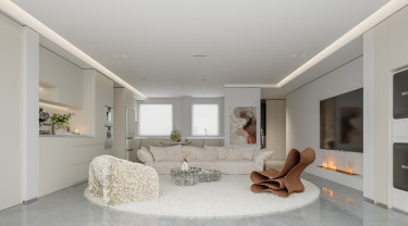 135平现代极简客厅