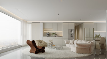 135平现代极简客厅