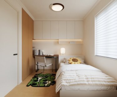 89平原木风儿童房