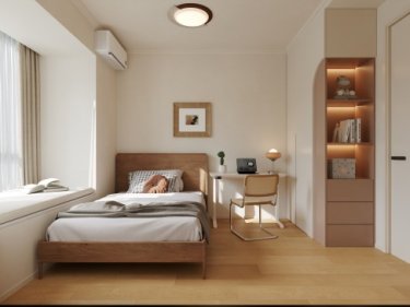 89平原木风儿童房