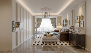 129平美拉德复古风客厅