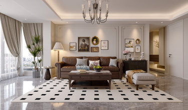 129平美拉德复古风客厅