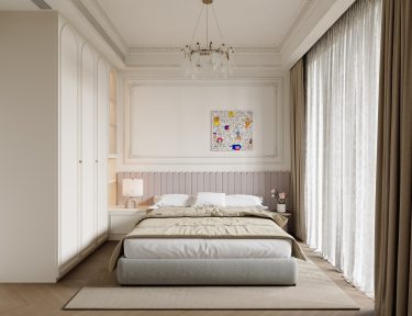 120平奶油风卧室