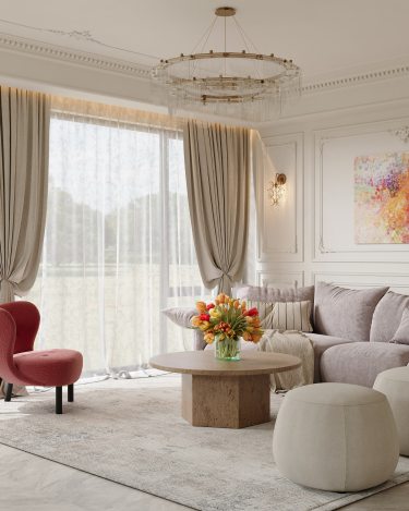 120平奶油风客厅