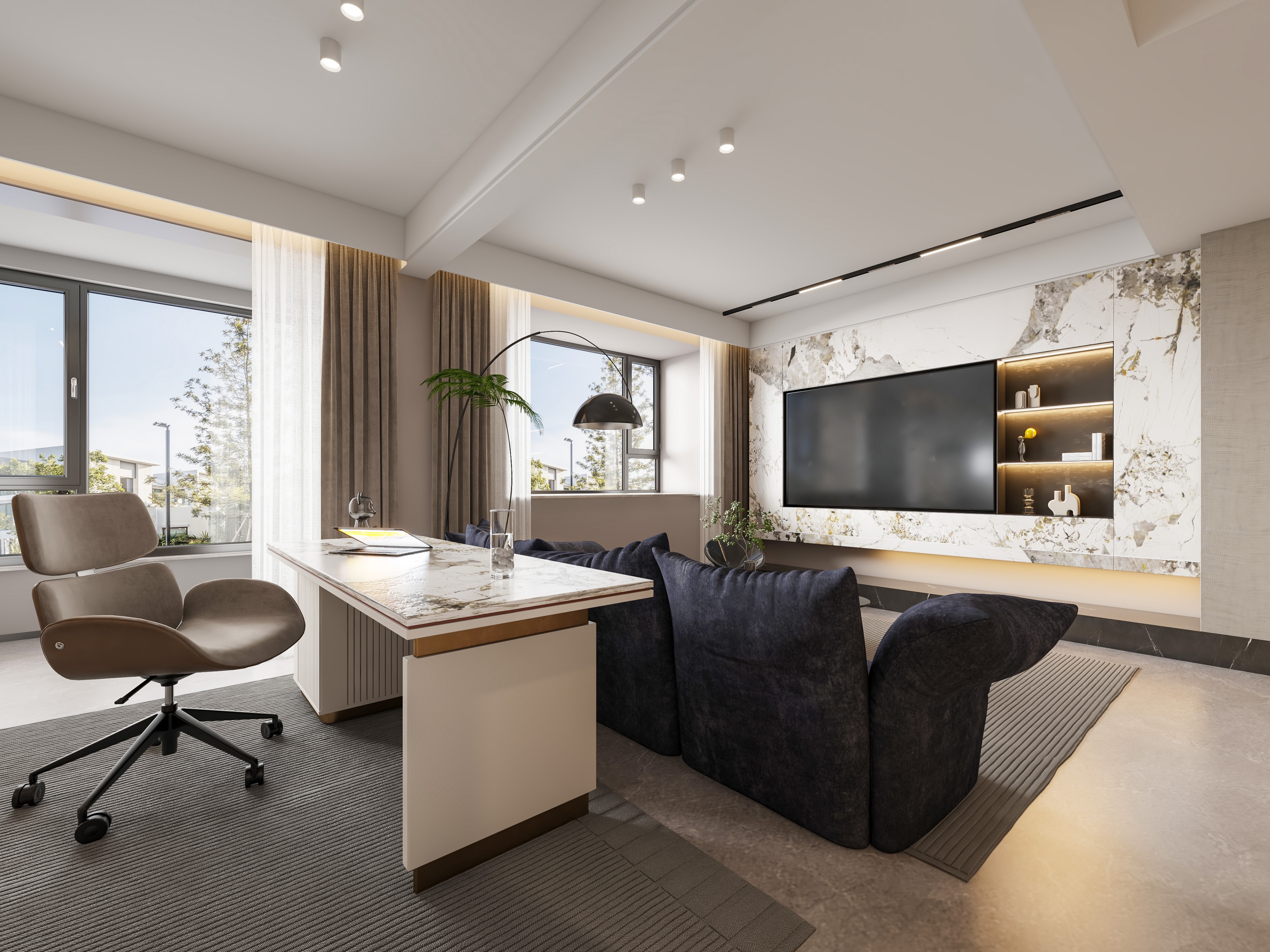 太原宝佳近山庭院上叠260m²现代意式轻奢-平面布置图