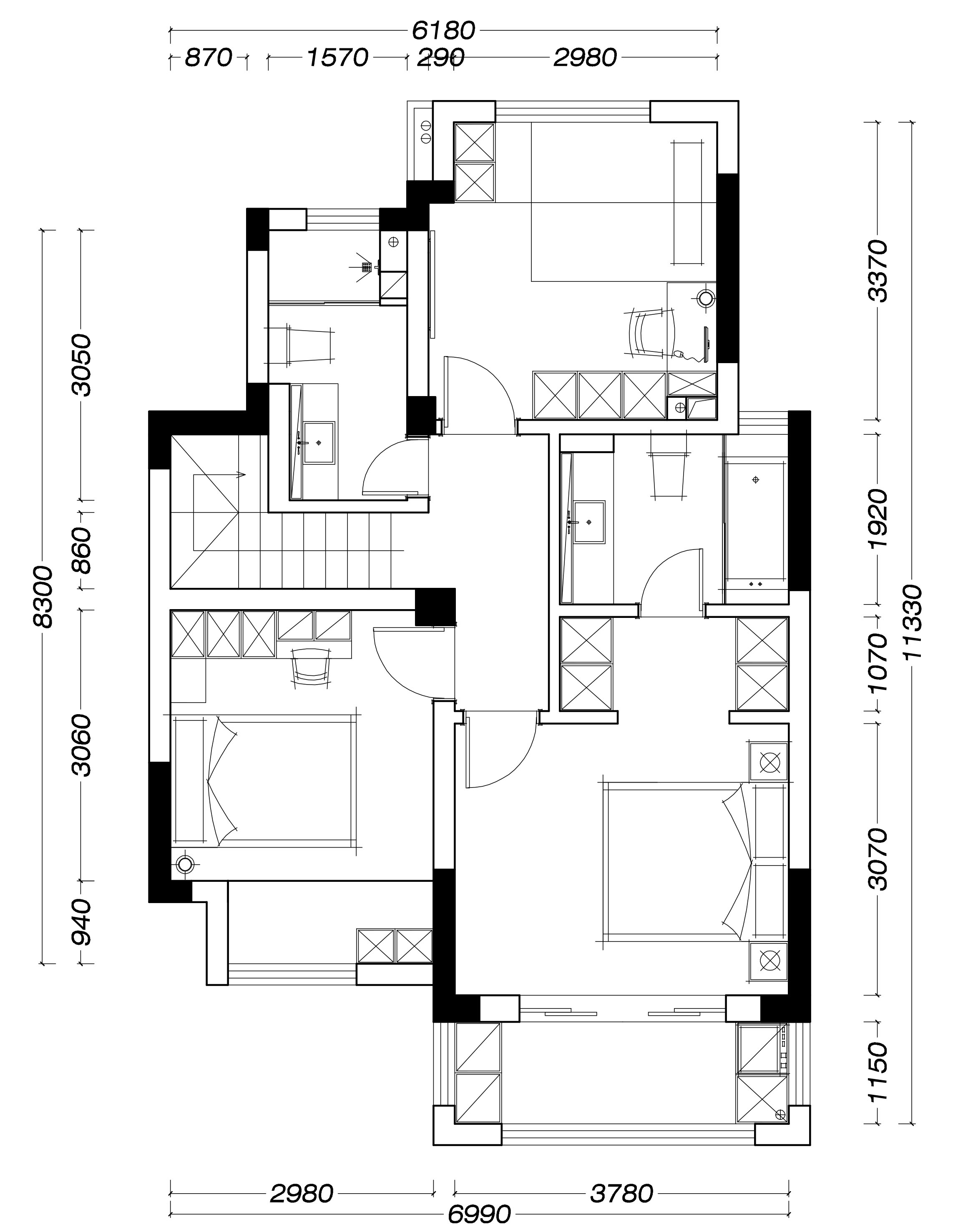 195平水岸四季意式轻奢风格-平面布置图