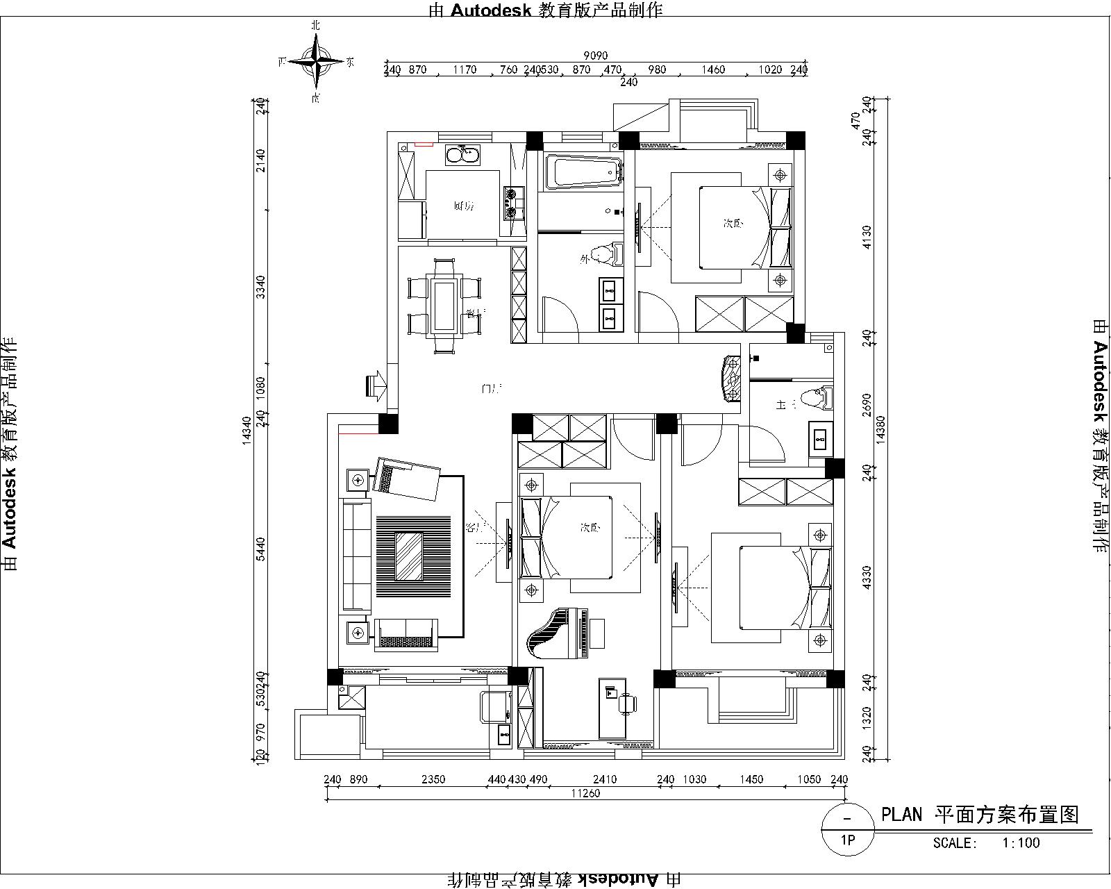 165平紫来华府地中海风格-平面布置图